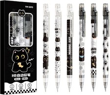 4 Pcs Cute Mechanical Pencils with Eraser 0.5mm Cartoon Cat Mechanical Pencil picture