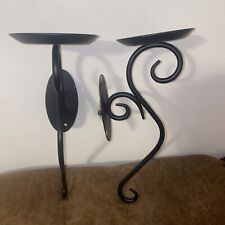PartyLite Set of 2 Hearthside Sconces Wrought Iron Wall Mount Candle Holders picture
