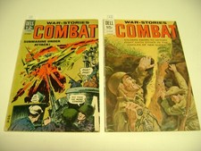 Vintage 1966-72 Dell Comic Book lot of 2, WAR STORIES COMBAT #21,34, VG picture