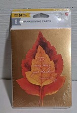 Vintage 1990s American Greetings Thanksgiving Cards & Envelopes 8pc New   Sealed picture