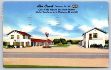 Vintage New Mexico Postcard SOCORRO Ake Court Motor Motel 1956 picture