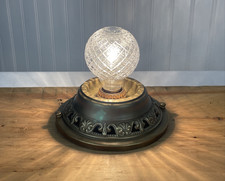 REWIRED Antique Vtg Art Deco Victorian Flush Ceiling OR Wall Sconce Single Light picture
