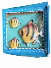 Vintage BRADLEY Fish Wall Plaques In ORIGINAL BOX 🌊 1950’s 1960’s picture