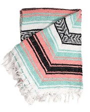 Mexican Blanket Mint Peach Black Serape Throw Mexican Yoga Boho Falsa Blanket XL picture