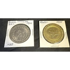 Vintage Las Vegas Casino Token Lot 1988 Arizona Charlie's 2000 Aladdin $1 Gaming picture