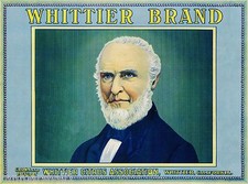 Whittier Quaker John Whittier Lemon Citrus Fruit Crate Label Vintage Art Print picture