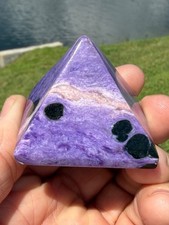 Small Charoite Pyramid Crystal Gem  76 grams  40 x 40 x 35 MM picture
