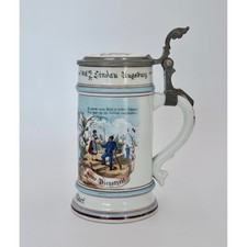Antique 1895-97 Imperial German Reservist Stein 3rd Infantry Prinz Carl Bavaria picture