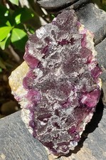 Purple Sugar Fluorite Quartz Crystal Mineral Matrix UV Specimen, 180g or 6.3 oz picture