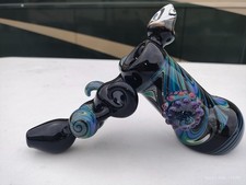 Signed Daddy’O/Daddio 2007 Sculptural Sherlock Pipe Tampa Florida Art Glass USA picture