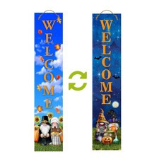 Briarwood Lane Halloween Thanksgiving Gnomes Pine Reversible Porch Leaner 47x9.5 picture