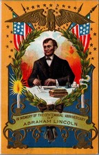 1909 Abraham Lincoln Centennial Anniversary Postcard Boston Postmark picture