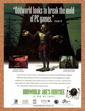 1998 Oddworld Abe's Oddysee PC Original Advertisement / Retro Promo v5 picture