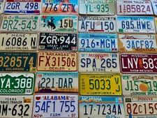 Vintage Starter Pack of 10 License Plates in Good Condition - 20 Years or Older picture