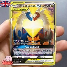 Pokemon Card Latias & Latios GX ALT Gold Metal Card - TCG METAL CARD -  picture