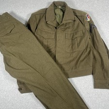 Vintage WW2 Eisenhower Uniform Set Matching Jacket Pants Patch 44L / 34x34 Read picture