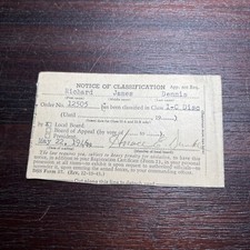 1946 US Military Selective Service Classification Certificate Boston Politician picture