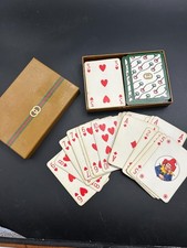 Vtg 1970s Gucci Double Deck Playing Cards Horsebit Pattern Boxed Set Italy Carey picture