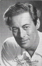 EXHIBIT CO. ARCADE ACTOR CARD EARLY 1950's REX HARRISON POPULAR CARD picture
