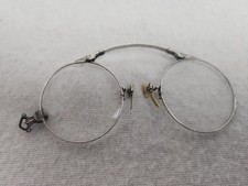 Antique 1800's Pince Nez Glasses 1/10 12K White Gold-Filled Ornate Engraved picture