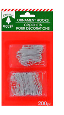 NEW 200 Christmas House Ornament Hooks Tree Hangers Metal Wire 2 Sizes ~ Silver picture