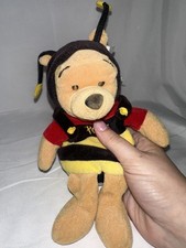 Disney Store Bumble Bee Pooh Plush Winnie the Pooh Bee Costume Beanbag 8” picture