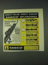 1972 Tasco Scopes Ad - 630V, 663A, 667V, 627W, 619W picture