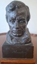 Rare Antique 1964 Alva Museum Replica Bust of Abraham Lincoln Sculpture Bookend. picture