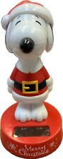 Peanuts Santa Snoopy Solar Bobble Head Christmas NEW picture