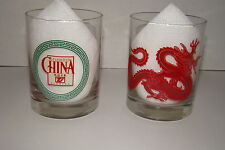 Red Dragon GLASS TUMBLERS set of 2 from Florida SPLENDID CHINA Theme Park picture