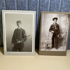 VG 1880s-1900s Military Photos O. Kenefick Lawrence Mass & W M Smiths Salem Mass picture