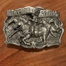Rare Vintage Phillip Morris Marlboro Limited Edition Cowboy Belt Buckle #520 picture