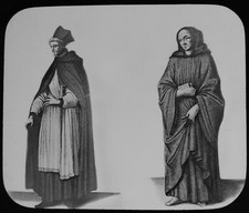 Glass Magic Lantern Slide A MONK AND A AUGUSTINIAN CANON C1890 DRAWING picture