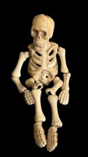 Vintage Skeleton Glazed Pottery Articulated Tea Light Candle/incense Holder picture