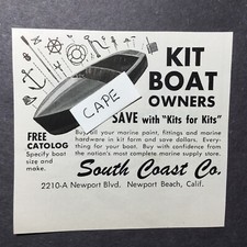 1953 Ad. South Coast Co. Kit Boat. Newport Beach, California picture