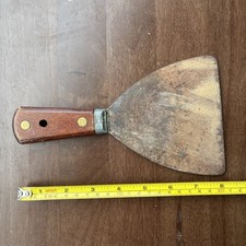 Vintage Putty Knife Scraper Wood Handle 3