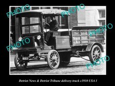 OLD LARGE HISTORIC PHOTO OF THE DETRIOT TRIBUNE NEWSPAPER DELIVERY TRUCK c1910 1 picture