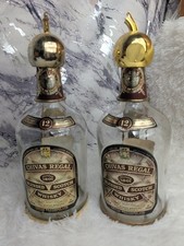  2 CHIVAS REGAL WHISKEY 1/2 Gal Bottle Vintage  - Spouted Top & Holder Rare Find picture