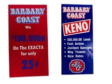 Vintage Barbary Coast Las Vegas Keno Exacta Rule Cards Pamphlet Casino Gambling picture