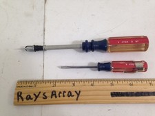 🔥 2 VTG Craftsman  SCREWDRIVERS One is  SCREW HOLDING, other has pocket clip picture