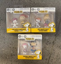 Peanuts Snoopy Flocked Figures Set of 6 Charlie Brown Lucy Sally Sports New picture