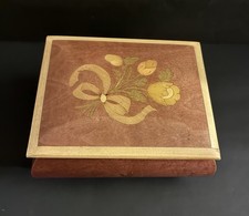 Vintage Italian Inlaid Wood Music Box Bryan Adams Everything I Do Works picture