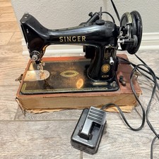 Vintage SINGER 99k Electric Portable Sewing Machine with Case & Foot Pedal picture