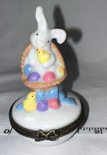 Vintage Limoges France Porcelain Rabbit Easter Bunny Trinket Box Unmarked picture
