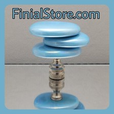 Sky Blue Cascading Glass Lamp Finial/Nickel Base-Custom Abstract Single Item picture