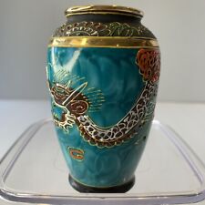 Enameled Cloisonné Dragon Vase 3.5” Tajimi Japan picture