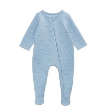 Mud Pie Baby Boy's Kids Quilted Football Sleeper, Blue picture