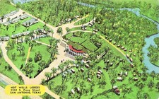 San Antonio TX Texas Hot Wells Lodges Trailer Park Aerial View Vtg Postcard 2A picture