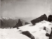 Mount Cook Aoraki New Zealand Climber Snow Alps Mountaineer Vtg. Photo 19thC. picture