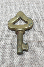 Antique Solid Brass Skeleton Key Vtg Furniture Cabinet Drawer Solid Barrel Key picture